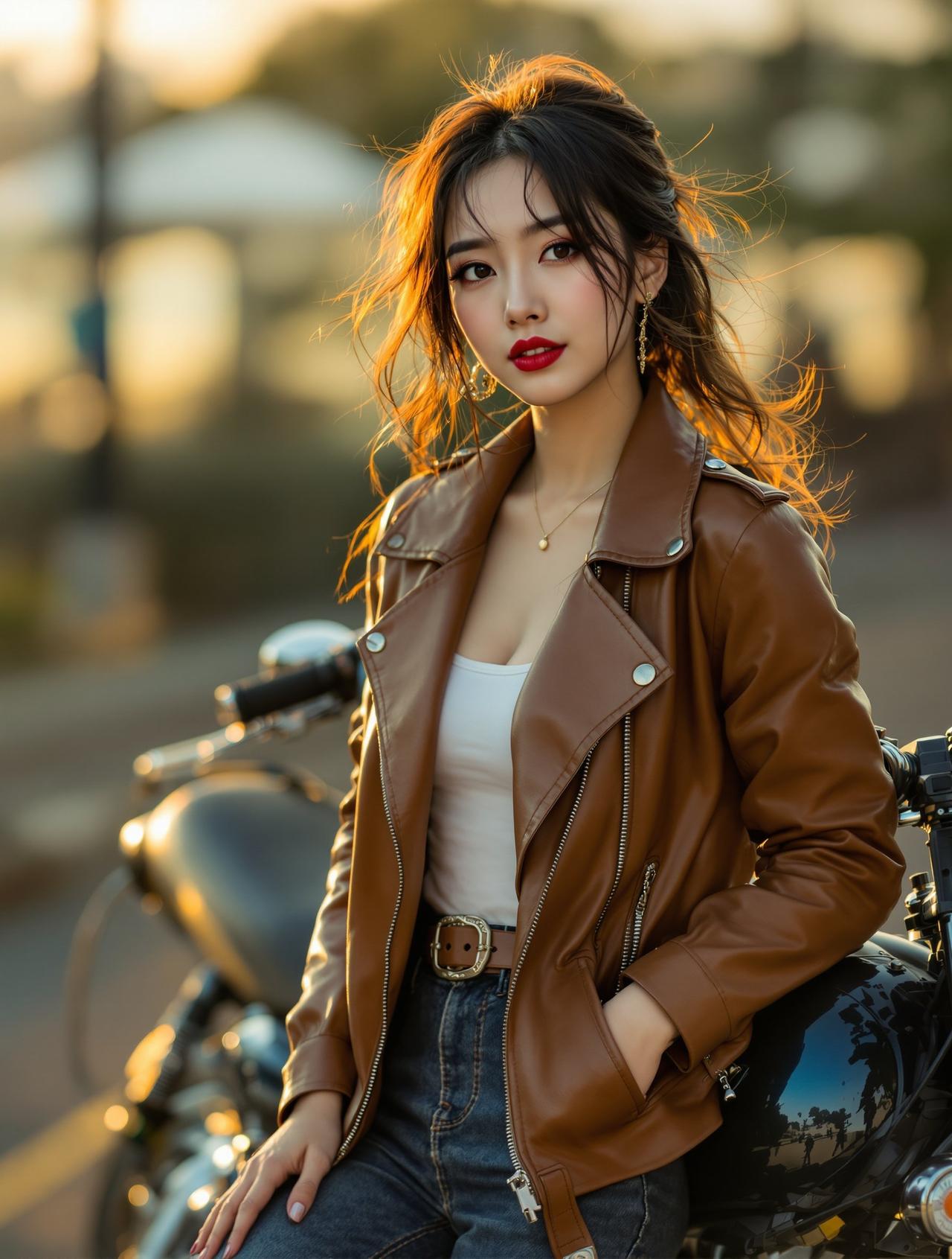 机车皮衣少女 - 赵雨萱 - cos图片唯美写真高清大图